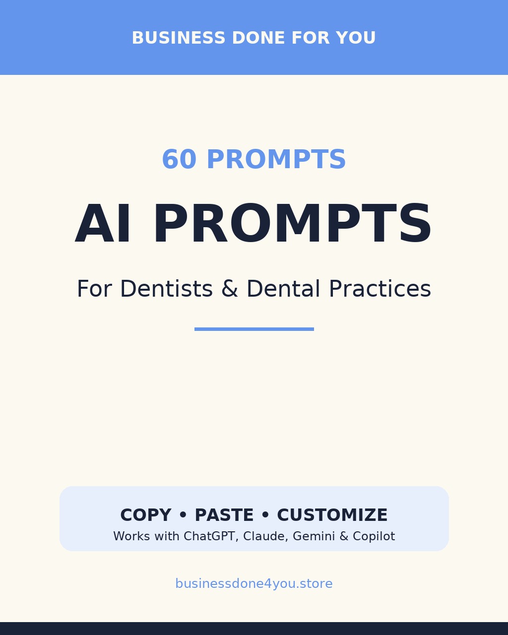 Cover of the 60 AI Prompts for Dentists & Dental Practices PDF