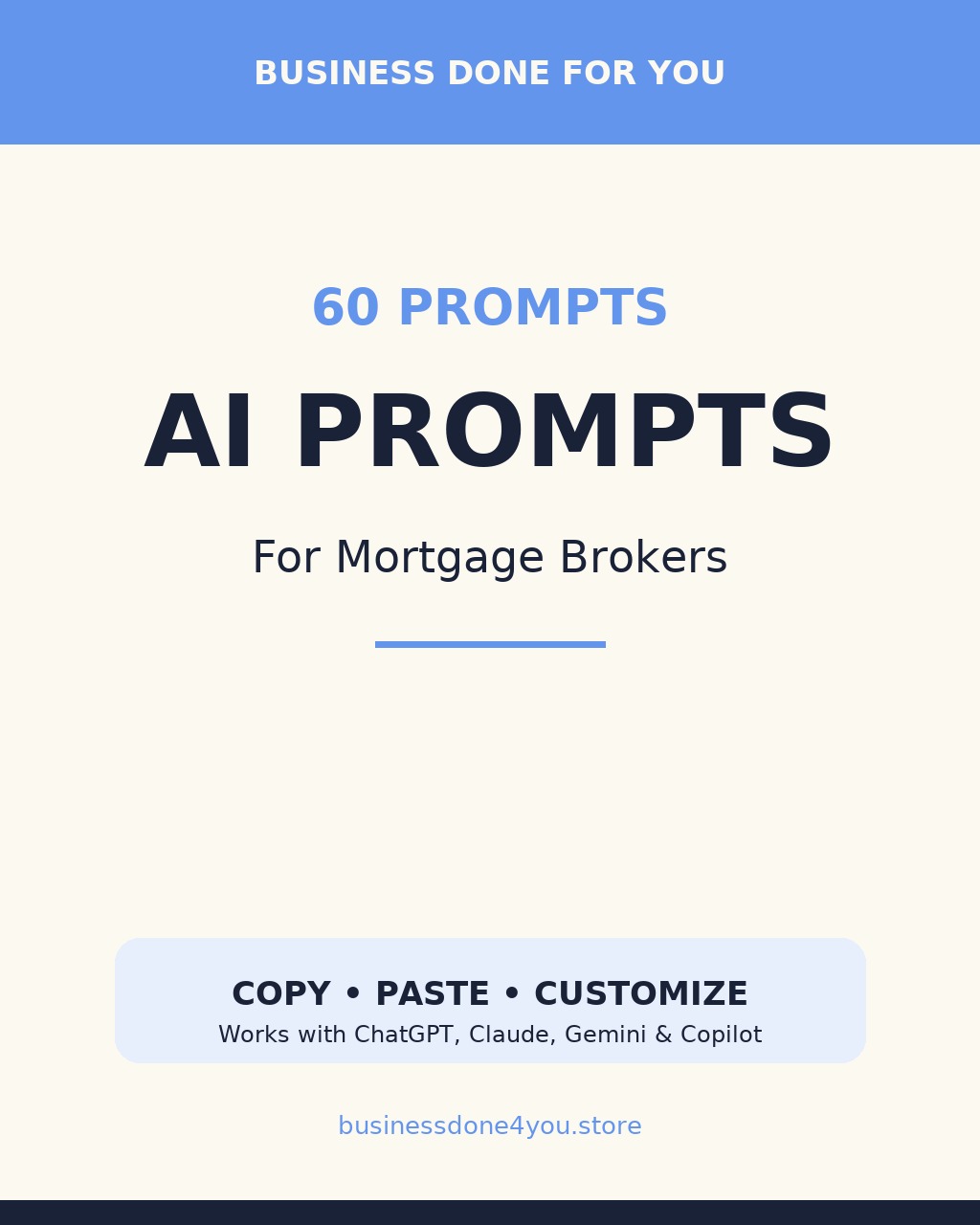 Cover of the 60 AI Prompts for Mortgage Brokers PDF