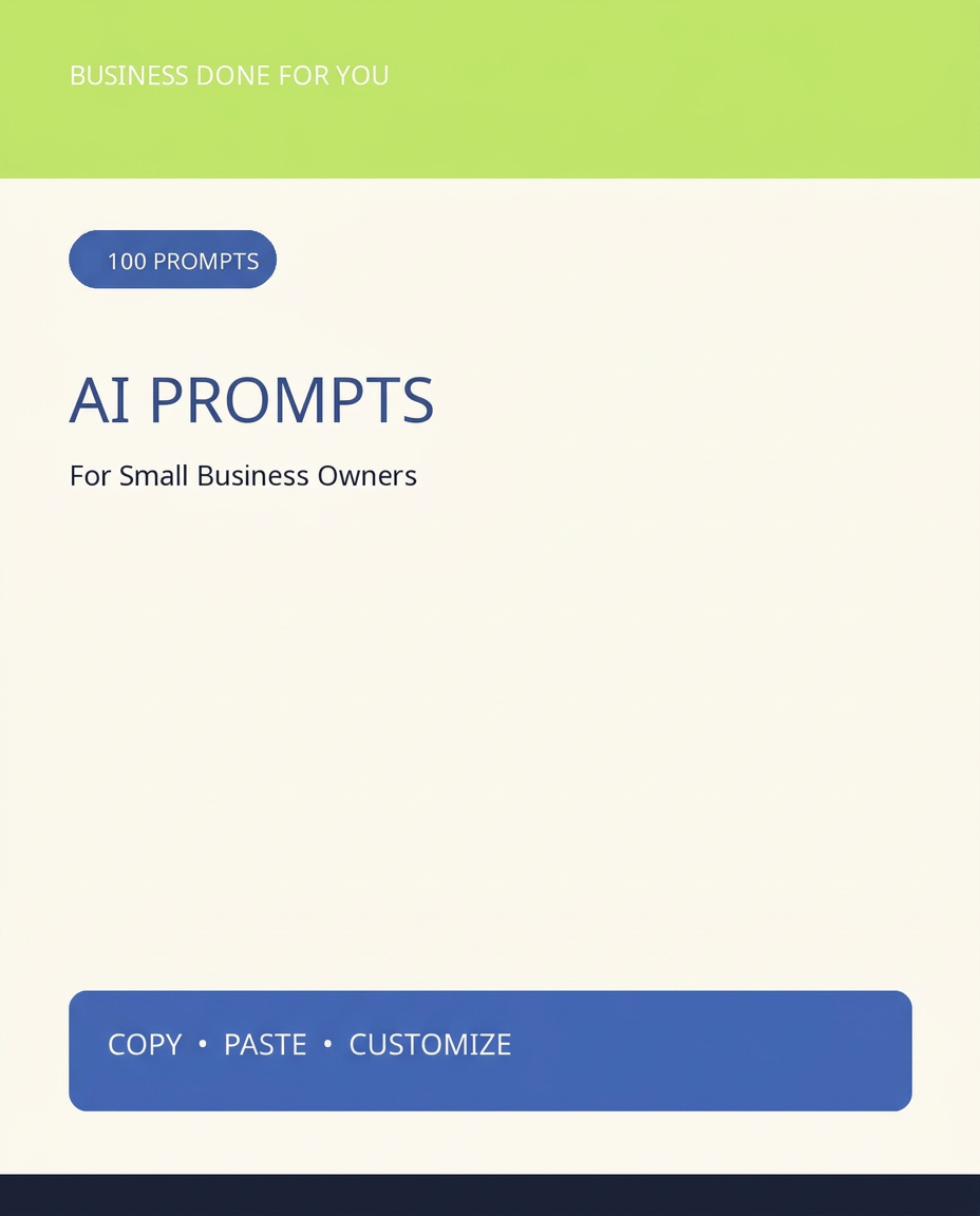Cover of the 100 AI Prompts for Small Business PDF