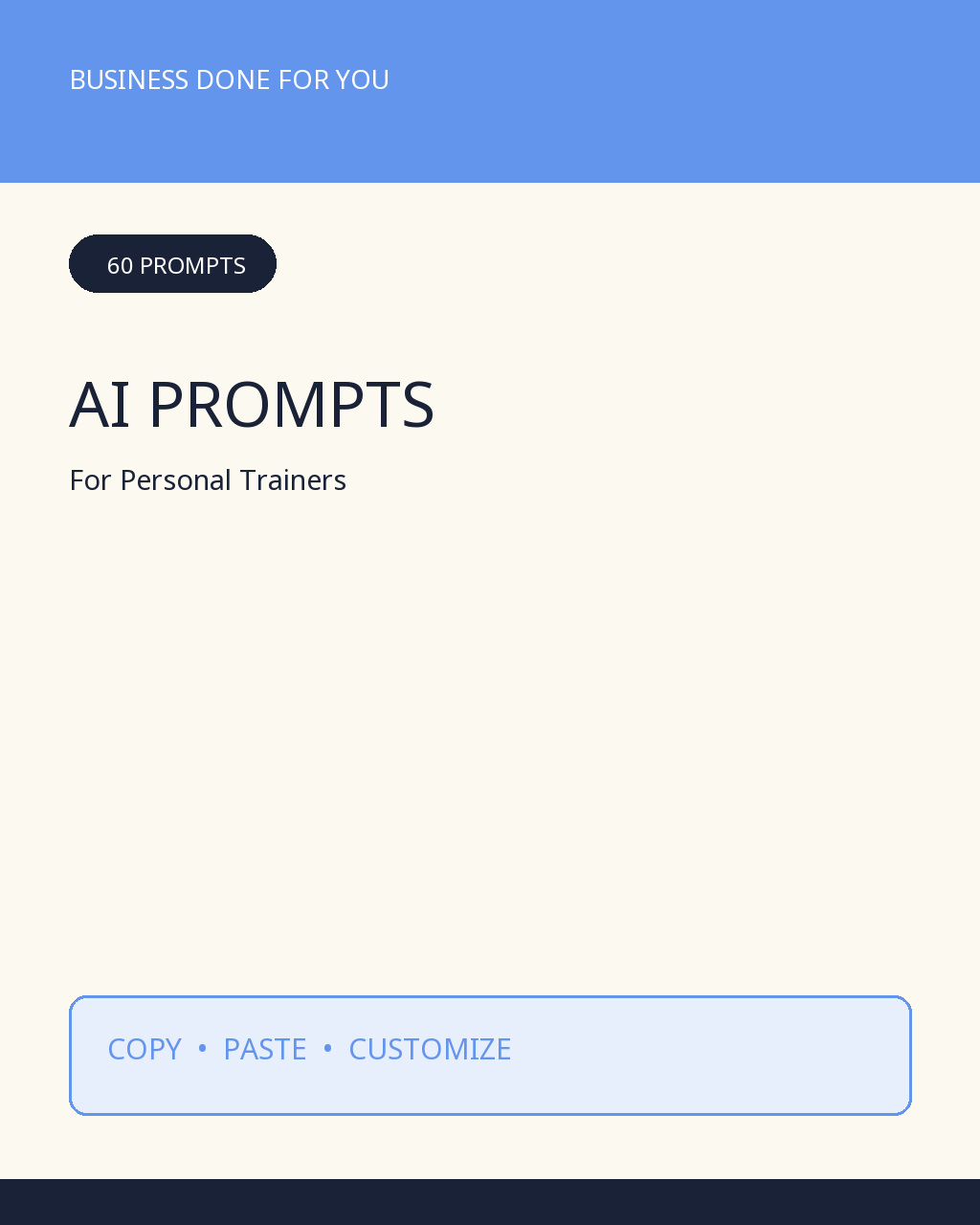 Cover of the 60 AI Prompts for Personal Trainers PDF